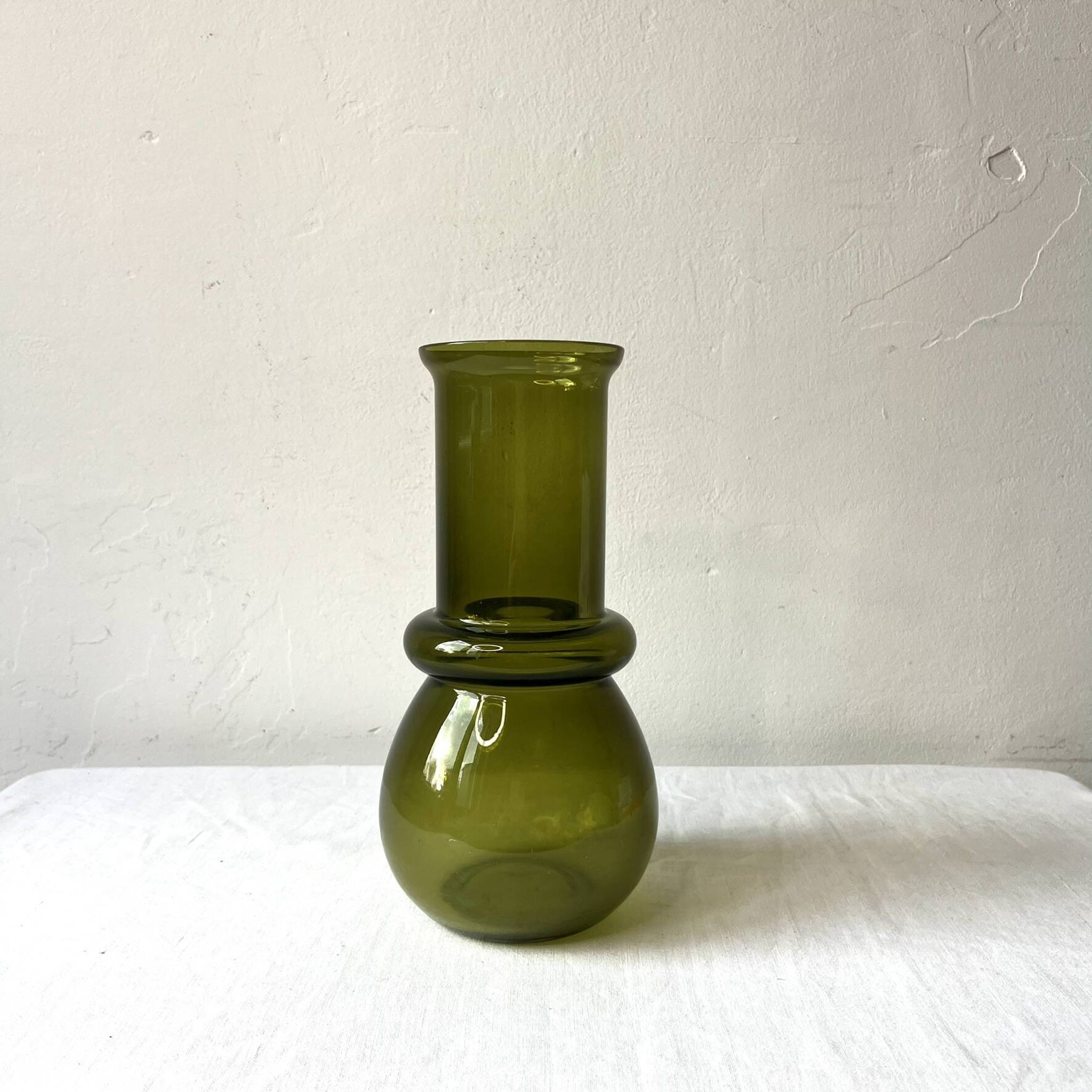 Scandinavian olive green vase, design by Riihimaki / Tamara Aladin.