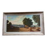 Tableau huile sur bois