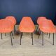 Set of 6 orange Guariche chairs