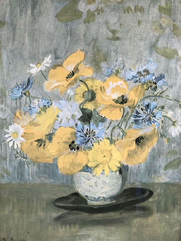 Ensemble de petites gouaches sur papier, bouquets de fleurs