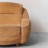 divano modulare 5 posti in tessuto marrone anni ’70 vintage modernariato