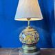 Gien lamp – blue earthenware and brass – early 20th century