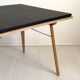 "PLIDEAL" Folding Coffee Table Beech & Faux Leather 1950 Vintage Glamping