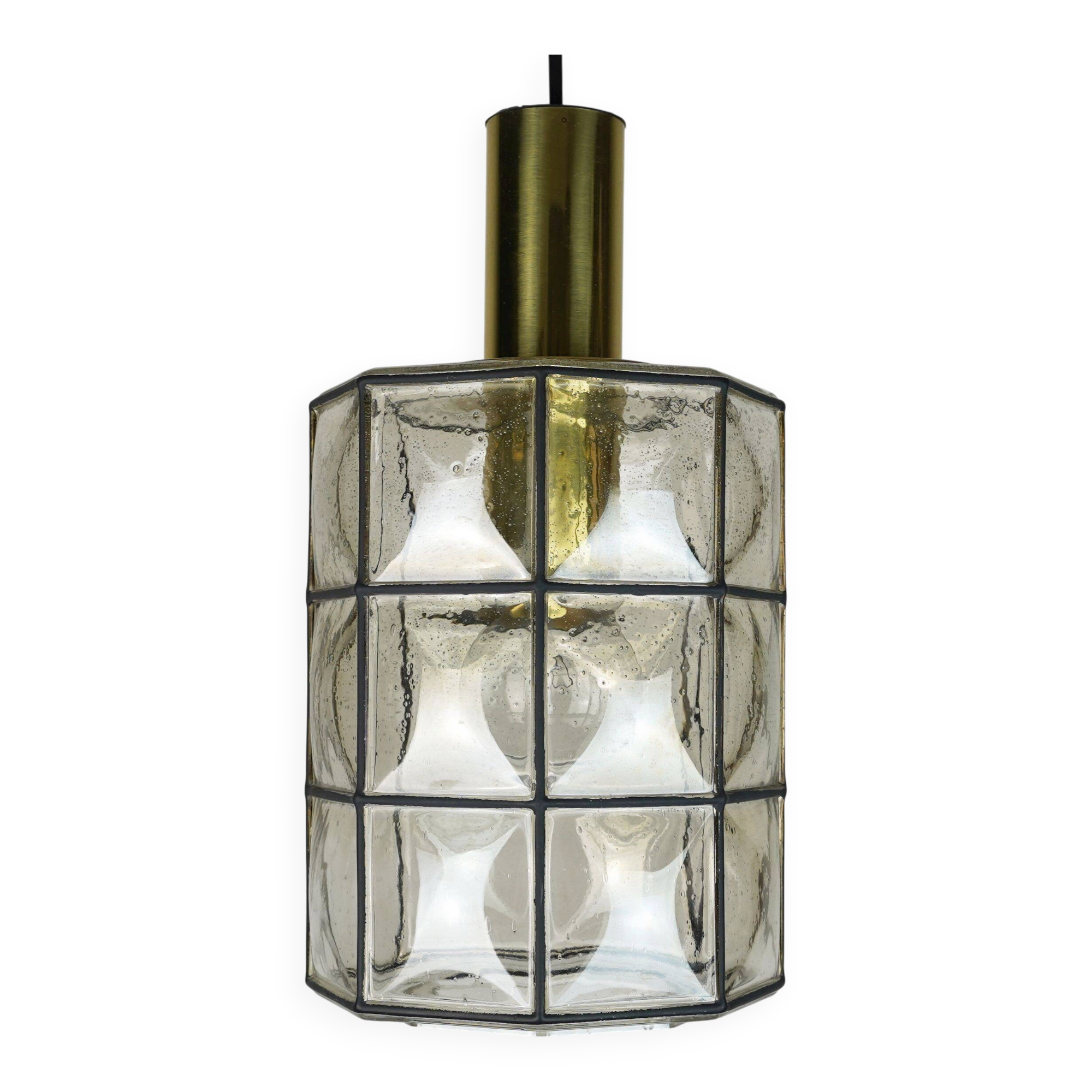 glashuette limburg hanging LAMP 1960's 70's glass pendant light model P292