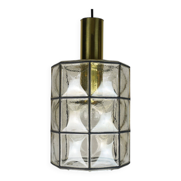 glashuette limburg hanging LAMP 1960's 70's glass pendant light model P292