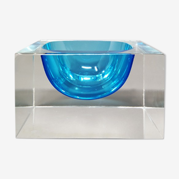 Blue ashtray by Flavio Poli for Seguso 1960
