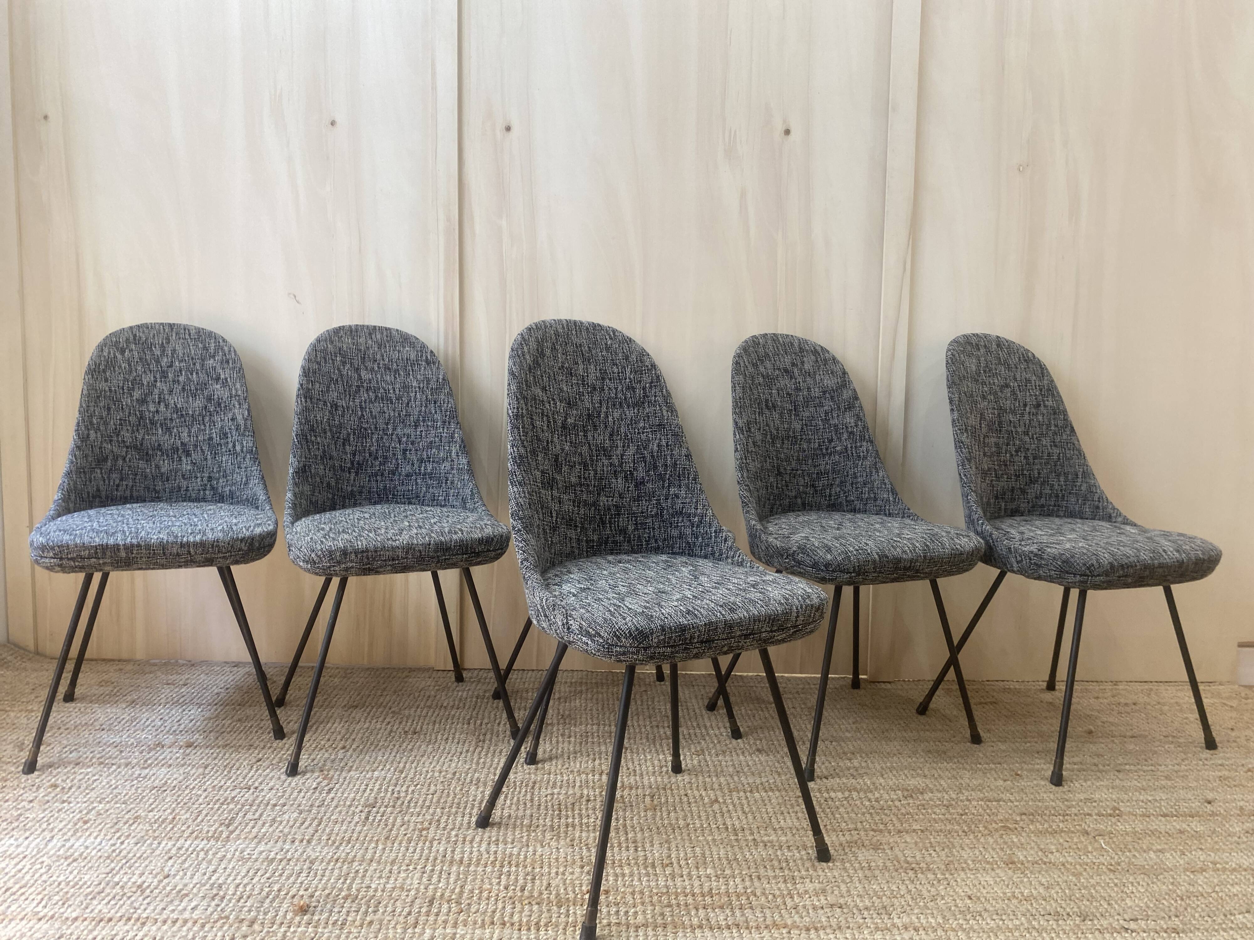 Set of 6 Italian chairs - 1960s -