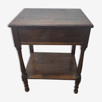 Table de chevet bois noyer massif