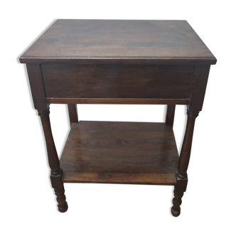 Table de chevet bois noyer massif