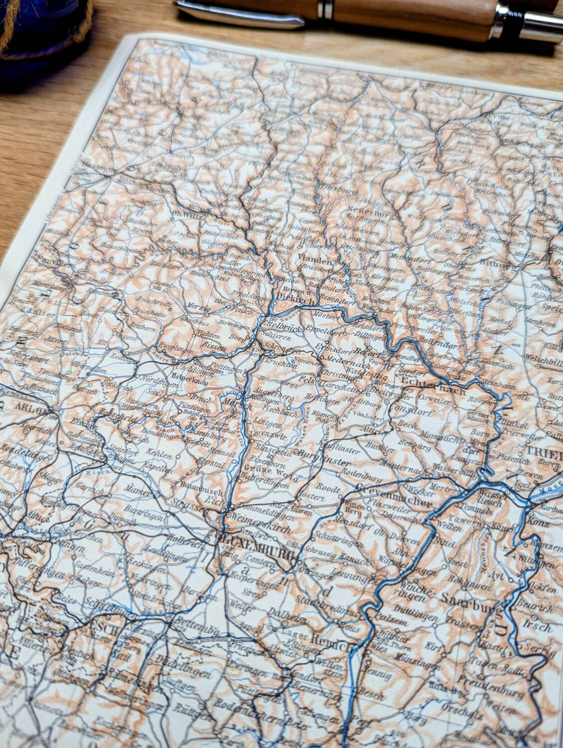 Printed in 1910, Luxembourg and its surroundings.