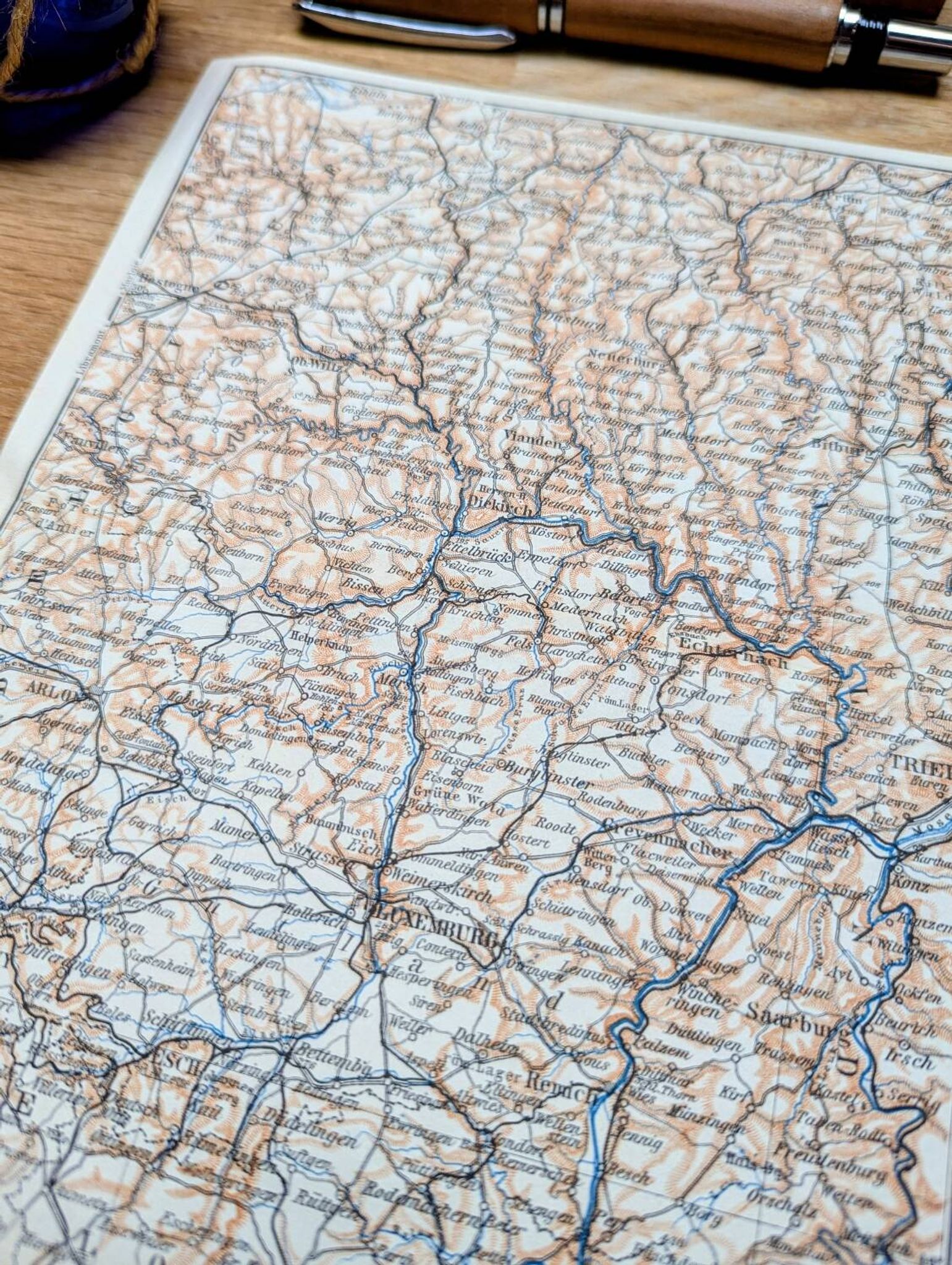 Printed in 1910, Luxembourg and its surroundings.
