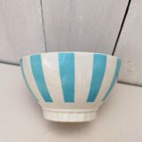 Earthenware bowl décor vintage stripes