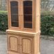 Louis Philippe 2-body sideboard renovated in raw wood with 2 glass doors
