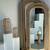 Rattan foot mirror with braces H:2m