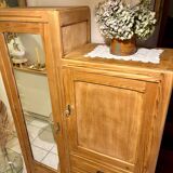Asymmetrical raw wood wardrobe