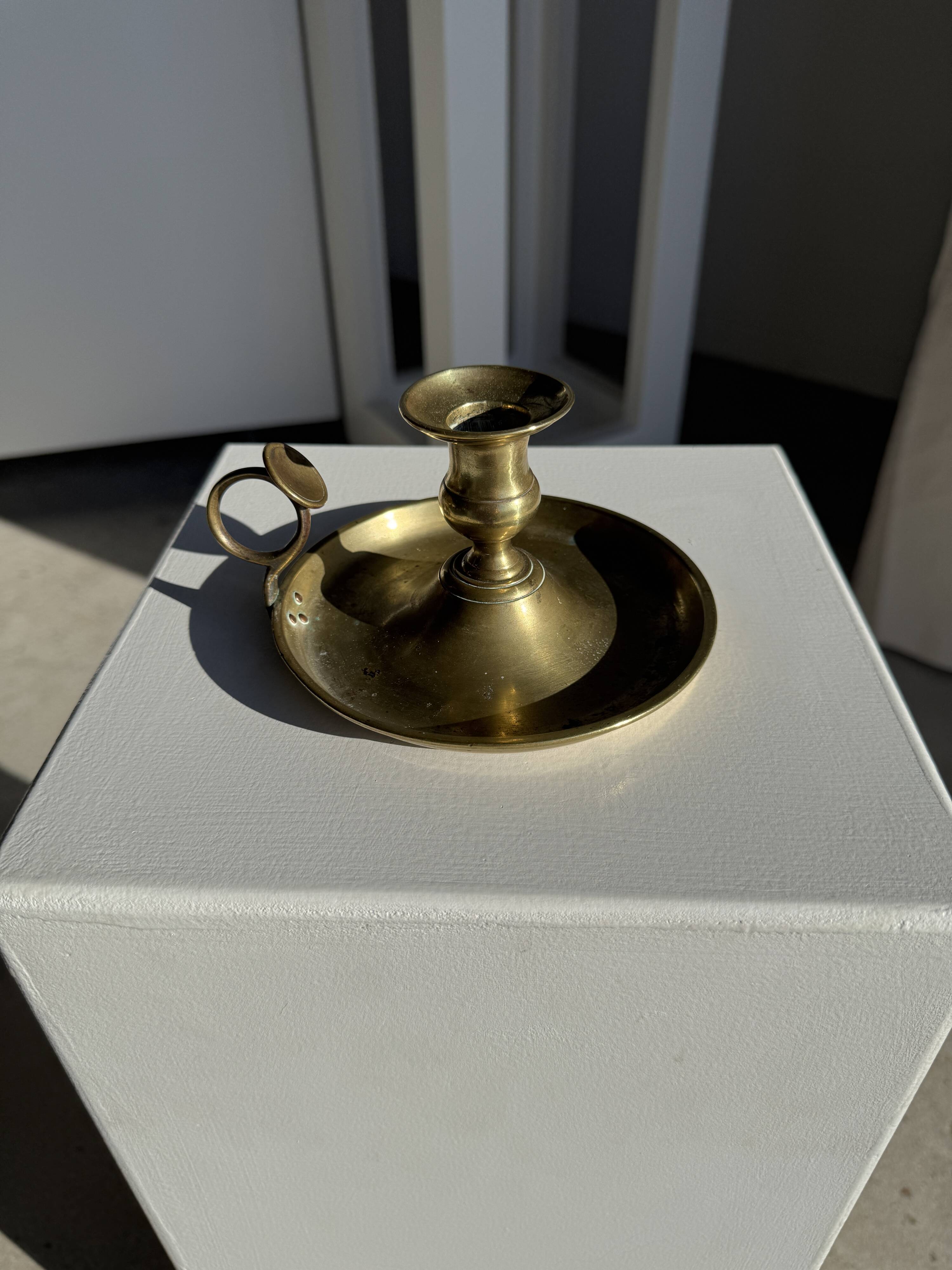 Antique gold hand candlestick H8 D14