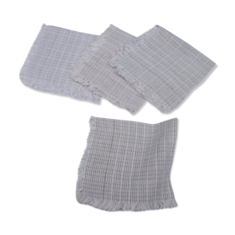 Ensemble de 4 serviettes vintage blanche écru