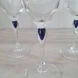 3 wine/water glasses Crystal d'Arques model Venice Sapphire blue