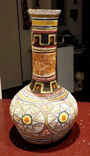 Large glazed ceramic vase from the 60s/70s Italian design by Mamma Ró Lucca
