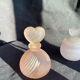 Set of vintage glass pink perfume bathroom jars