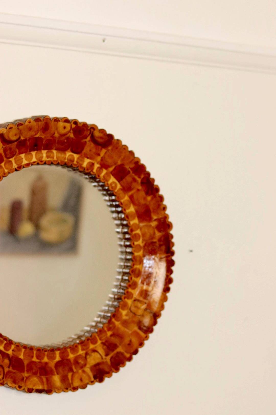 Miroir suédois vintage en bois