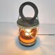 Marine lamp float amber blown glass wood and rope