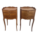 Paire de chevets style Louis XV 3 tiroirs