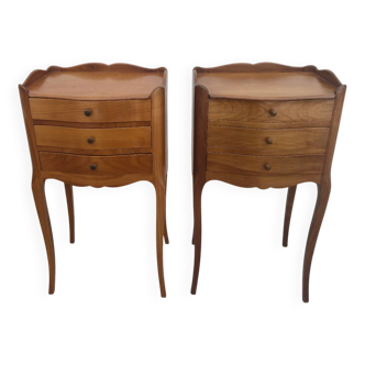Paire de chevets style Louis XV 3 tiroirs