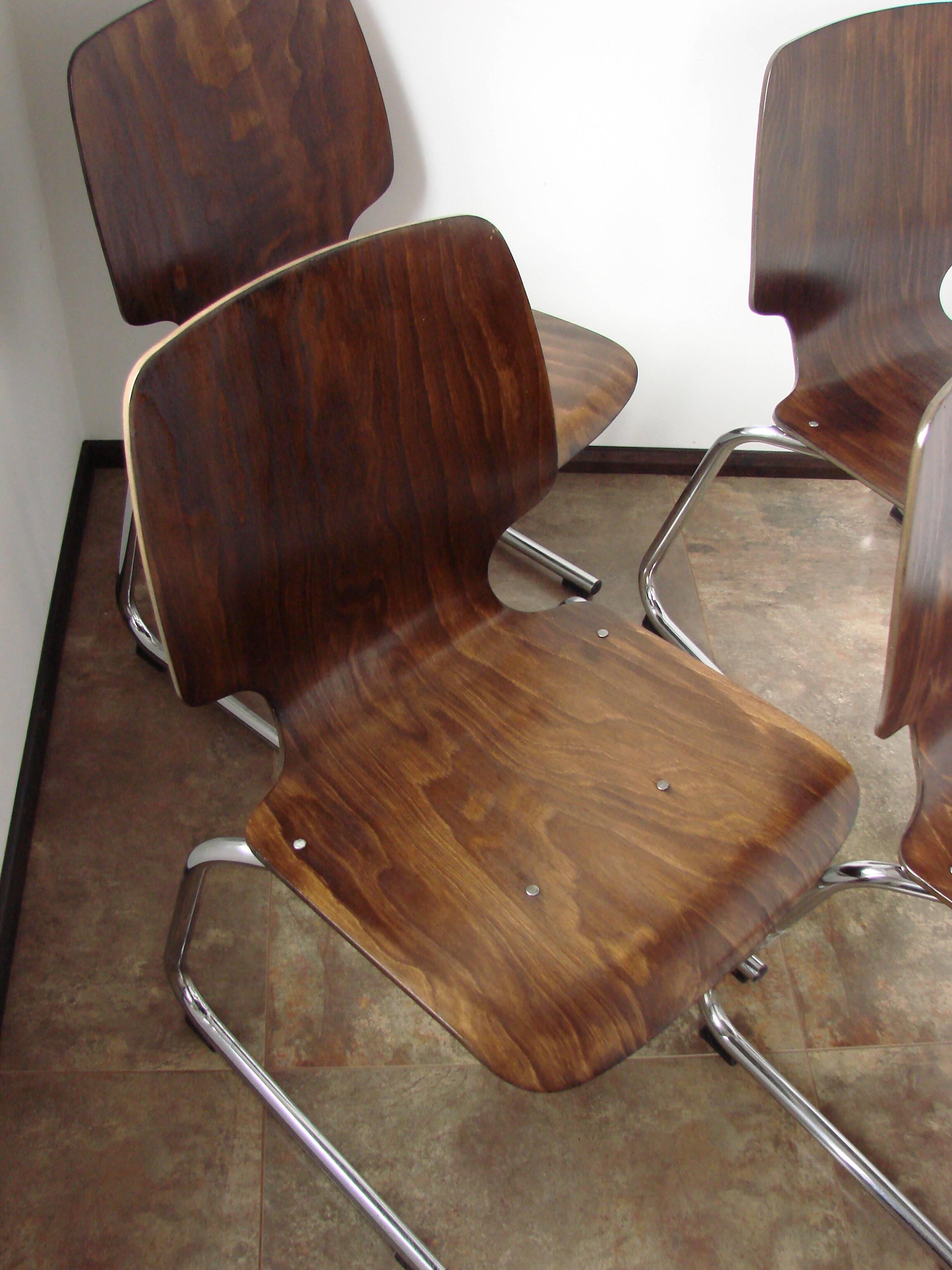 Ensemble de 4 chaises Kusch+Co Flötotto, années 1960.