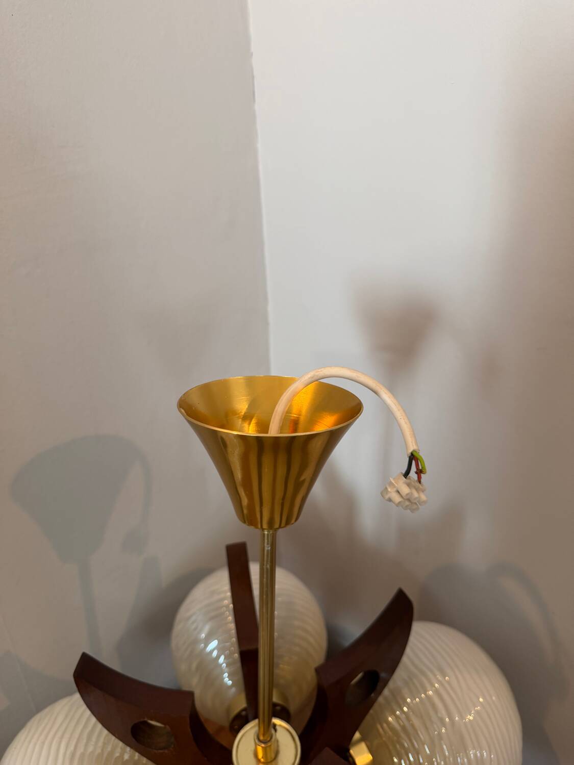 Suspension with 5 globes, Scandinavian design made by Szarvasi.