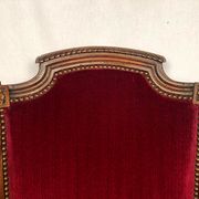 Louis XVI style shepherdess trimmed with dark red velvet, early nineteenth
