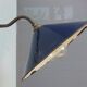 Wall lamp royal blue enamelled metal conical umbrella