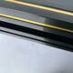 Coffee table laque Pierre Vandel 1980 metal black glass smokes