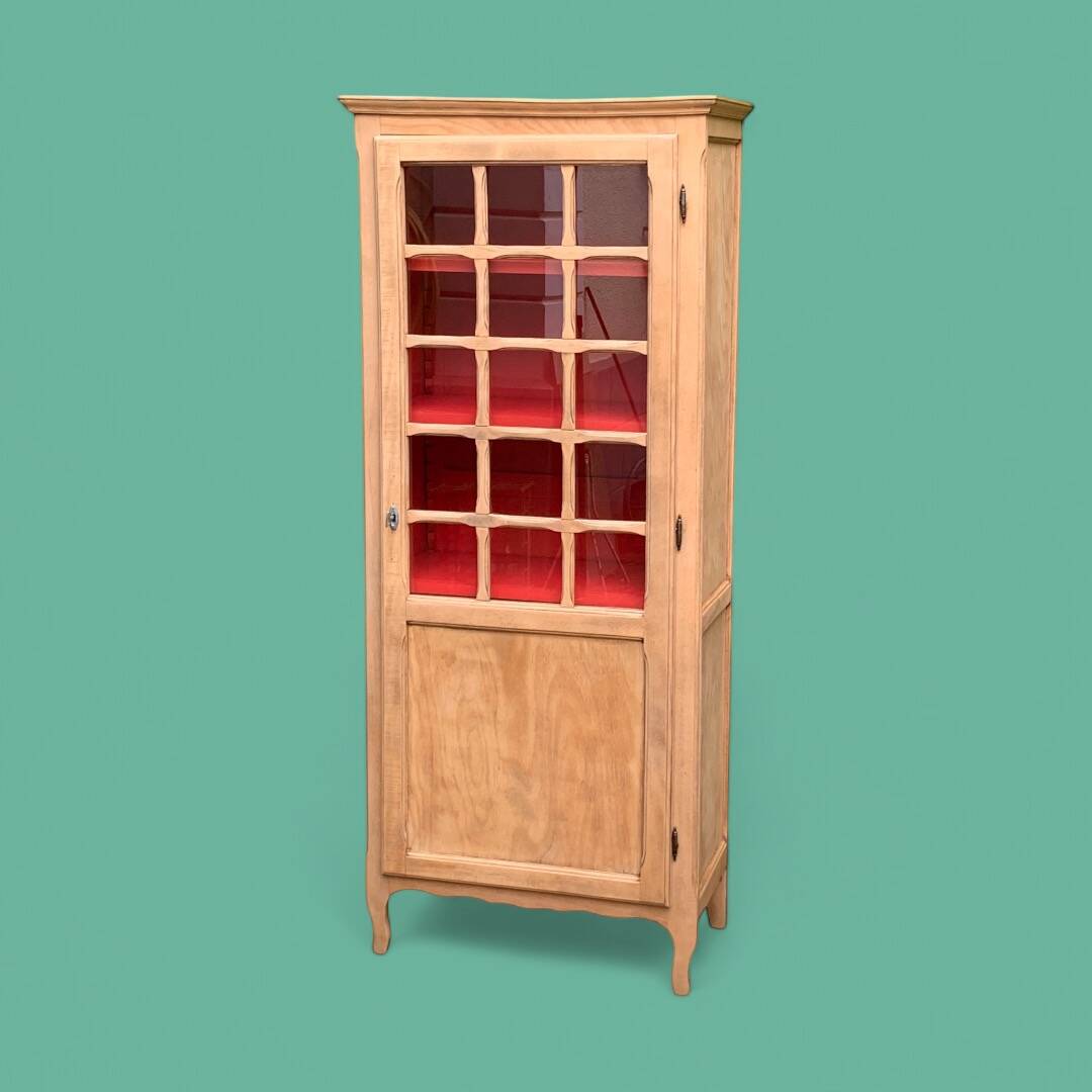 Armoire bonnetière parisienne vintage bois brut