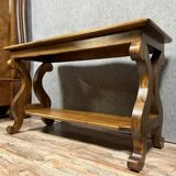 large Charles X style console table in walnut