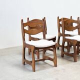 Set of six brutalist razorback dining chairs