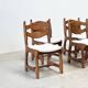 Set of six brutalist razorback dining chairs