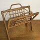 Vintage folding rattan magazine rack
