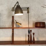 Vintage brass articulated wall lamp Scandinavian style