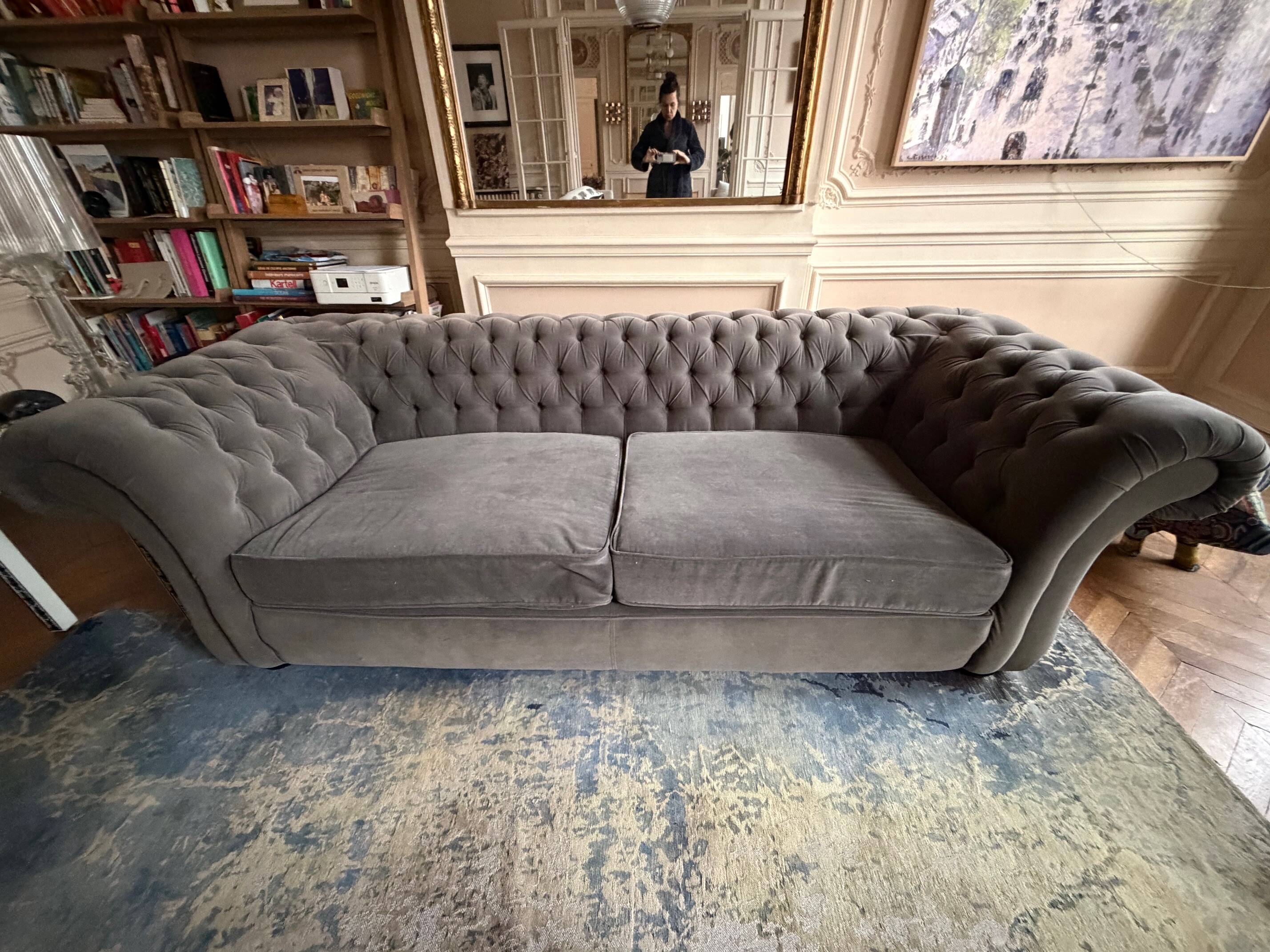 Paire de canapés Chesterfield