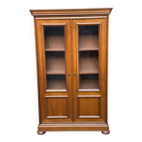 Vitrine Louis Philippe vintage en bois avec 2 portes
