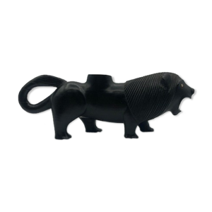 Bougeoir Lion en ébène