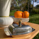 Silver metal glans butter dish