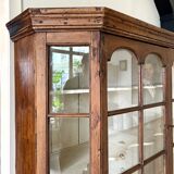 Buffet 2 corps vitré en bois, XIXème