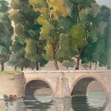HSP painting "Amiens Cathedral from the bridge of the Cange" (Somme)