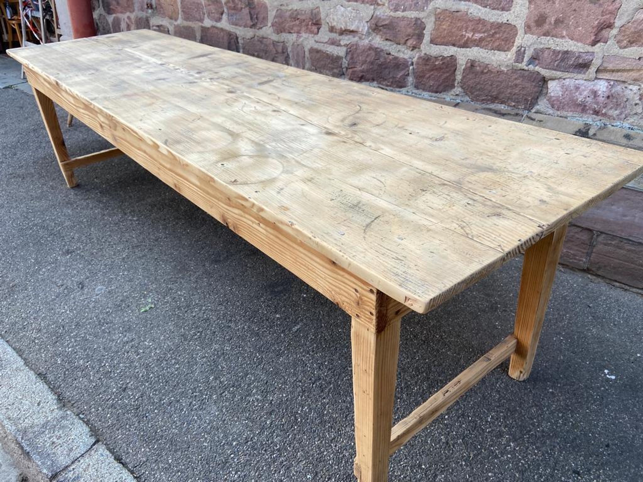 Table de ferme 300 cm en sapin 1900