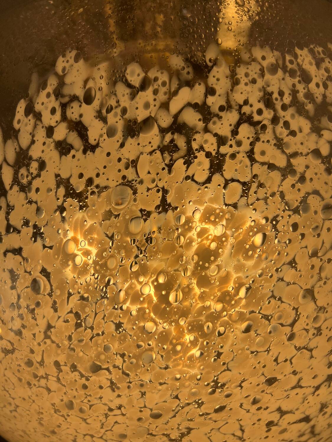 Very large Mazzega pendant light in chrome organ and Murano glass