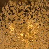 Very large Mazzega pendant light in chrome organ and Murano glass