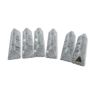 6 knife holders in cut crystal