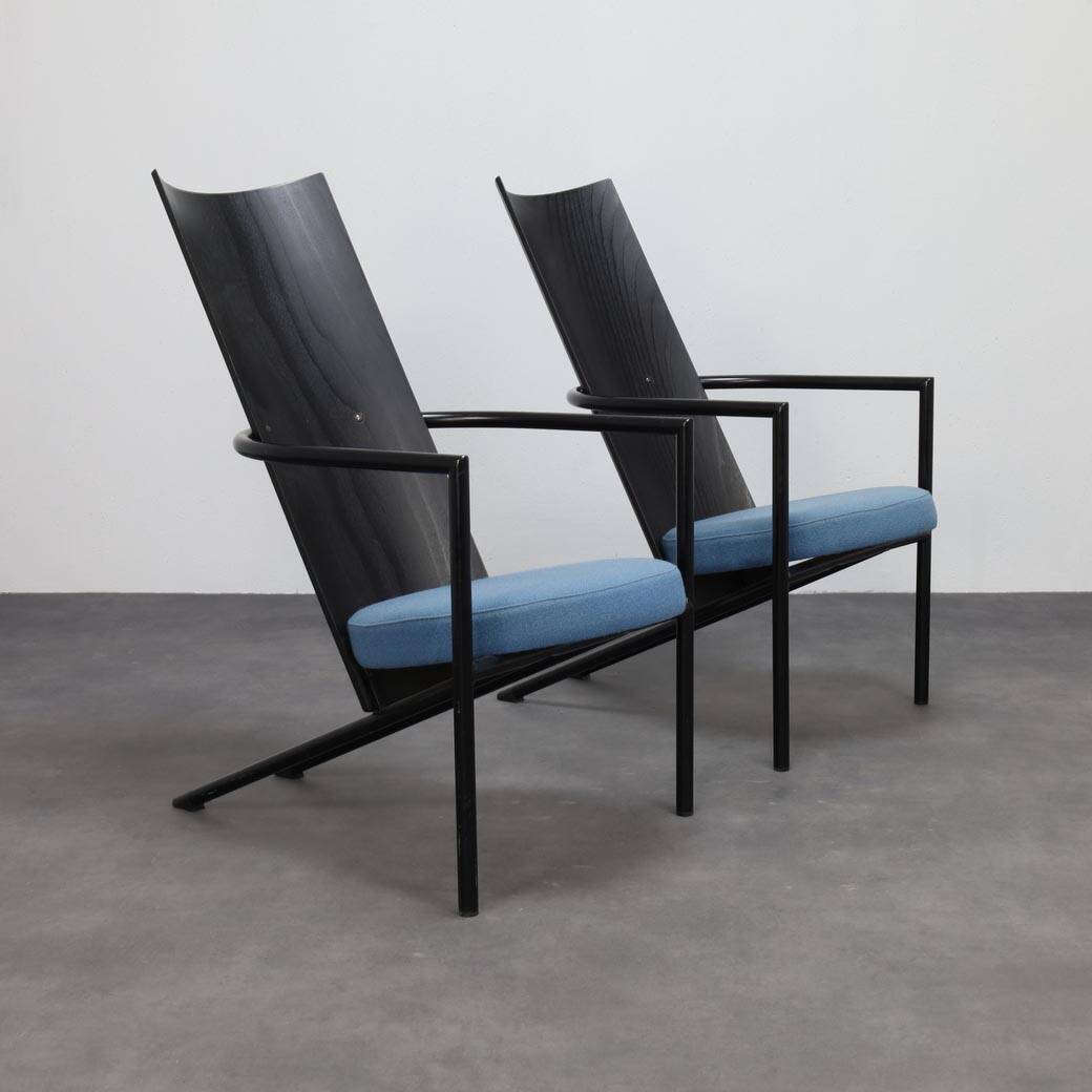 Paire de fauteuils postmodernes, années 1980